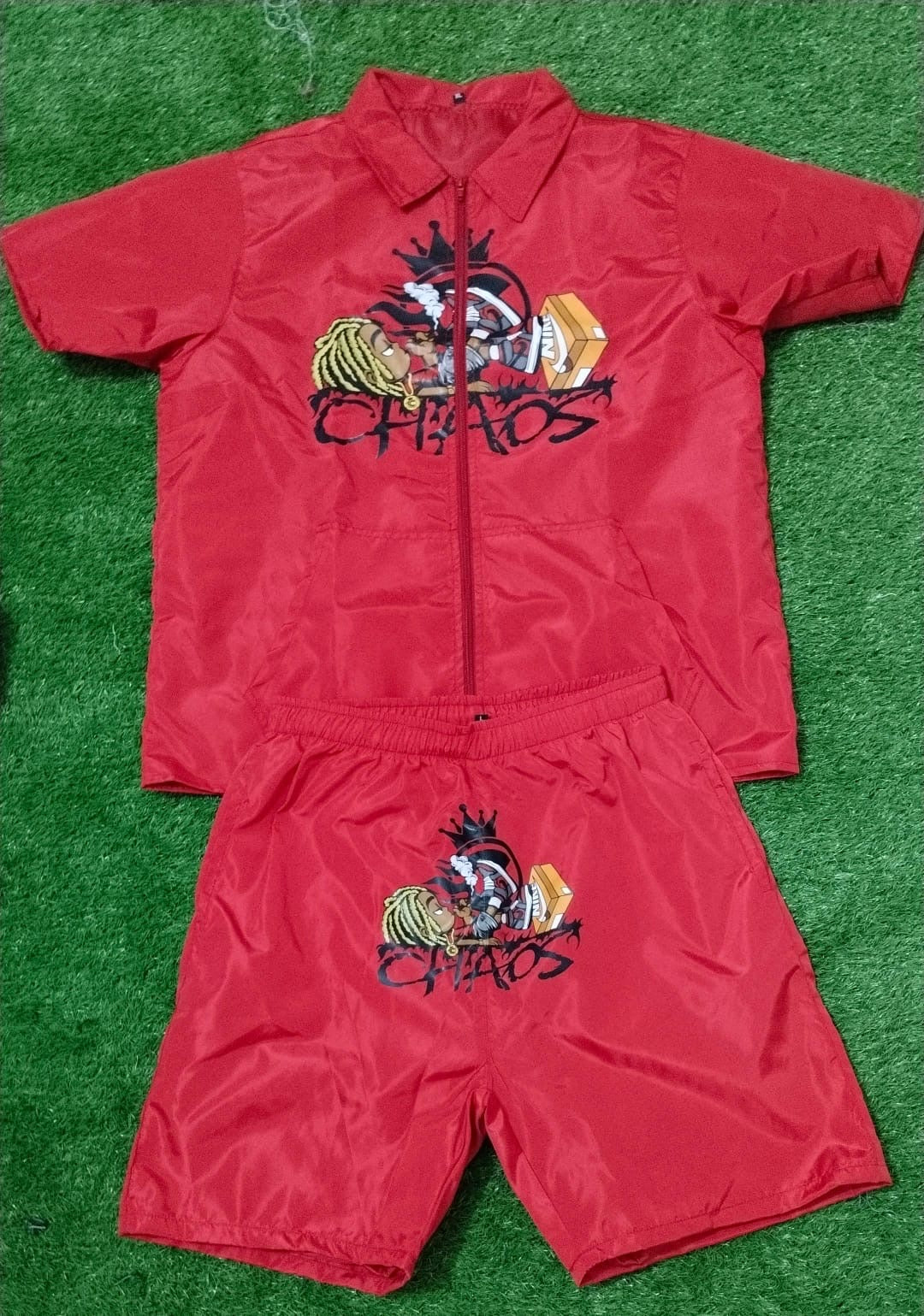 Inferno Drip Zip-Up Shorts Set