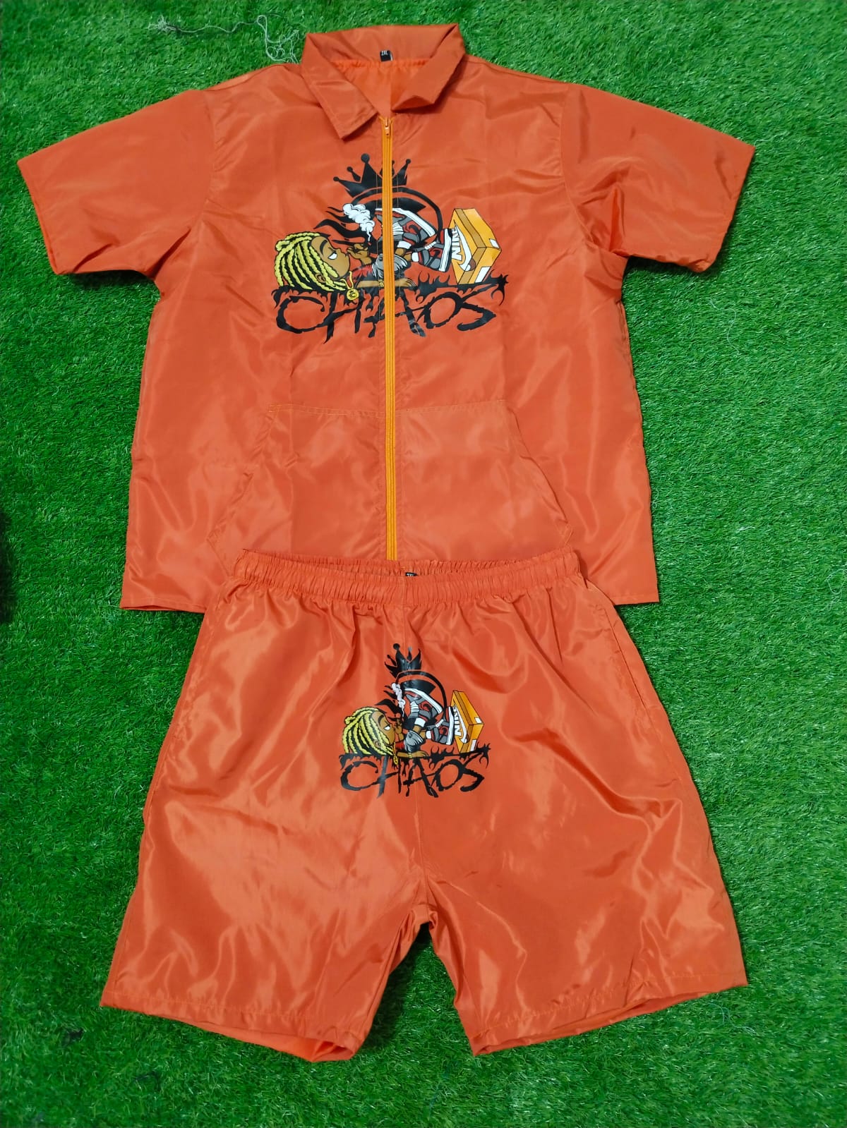 Inferno Drip Zip-Up Shorts Set