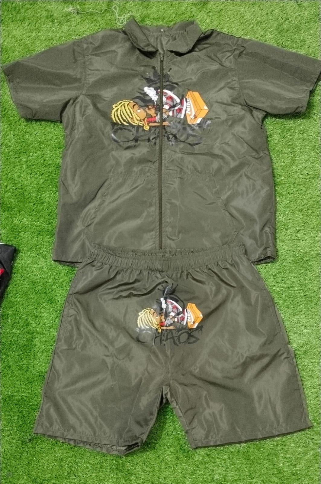 Inferno Drip Zip-Up Shorts Set
