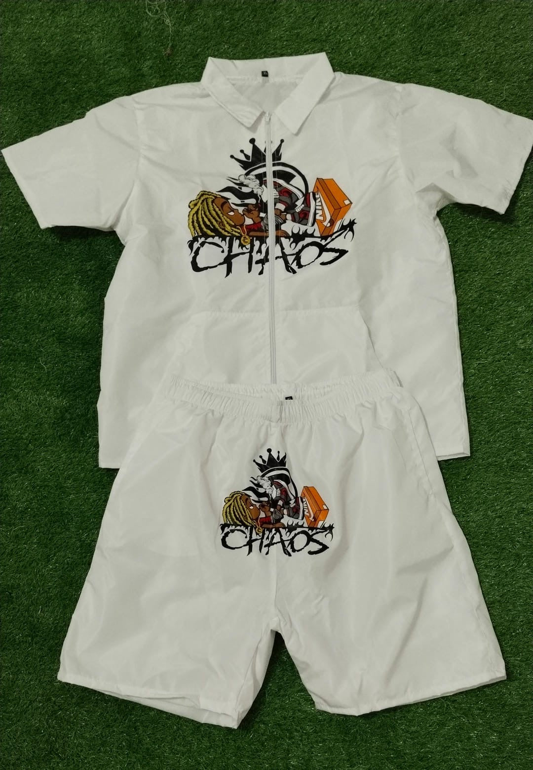 Inferno Drip Zip-Up Shorts Set