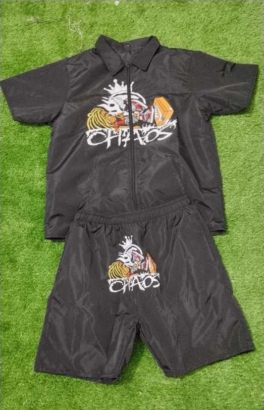 Inferno Drip Zip-Up Shorts Set